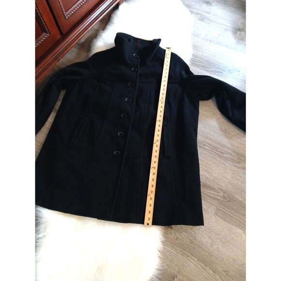 NWOT Ulla Popken Women's Size XXL Black Button-Up Wool Blend Mid-Length Pea Coat - Picture 7 of 9